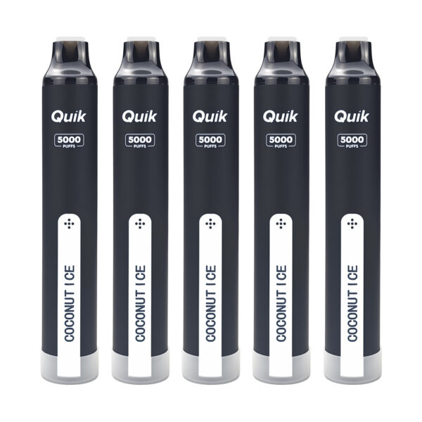 QUIK Mint Disposable Vape (5-Pack) – Coconut Ice Flavour, Up to 5,000 Puffs