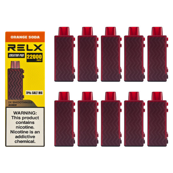 红.10 RELX Creator Magnetic Building Block Vape (10-Pack)– Orange Soda, Up to 22,000 Puffs