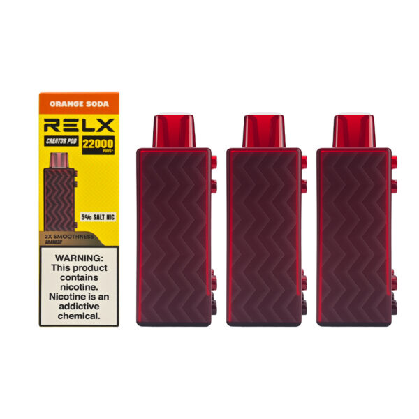 红.3 RELX Creator Magnetic Building Block Vape (3-Pack)– Orange Soda, Up to 22,000 Puffs