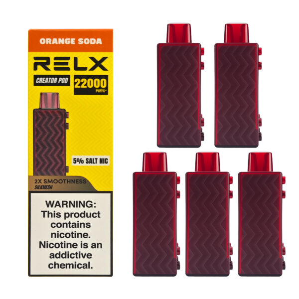 红.5 RELX Creator Magnetic Building Block Vape (5-Pack)– Orange Soda, Up to 22,000 Puffs