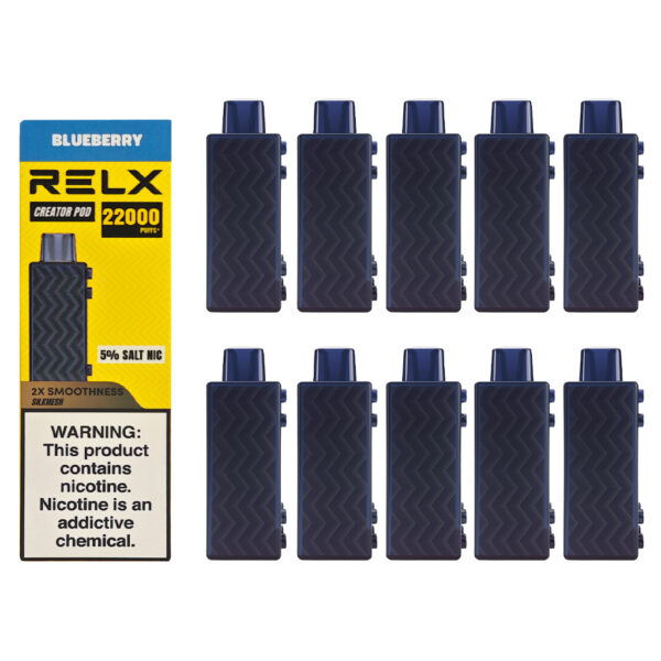 RELX Creator Magnetic Building Block Vape (10-Pack)– Blueberry, Up to 22,000 Puffs