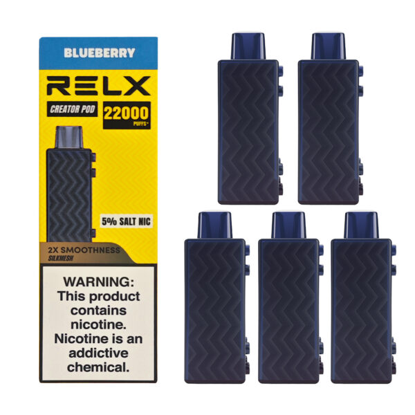 RELX Creator Magnetic Building Block Vape (5-Pack)– Blueberry, Up to 22,000 Puffs